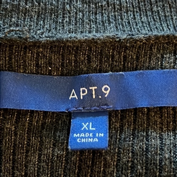 Apt.9 Sz XL ribbed cotton‎ blend open cardigan long sleeves front zip pockets - Picture 5 of 6